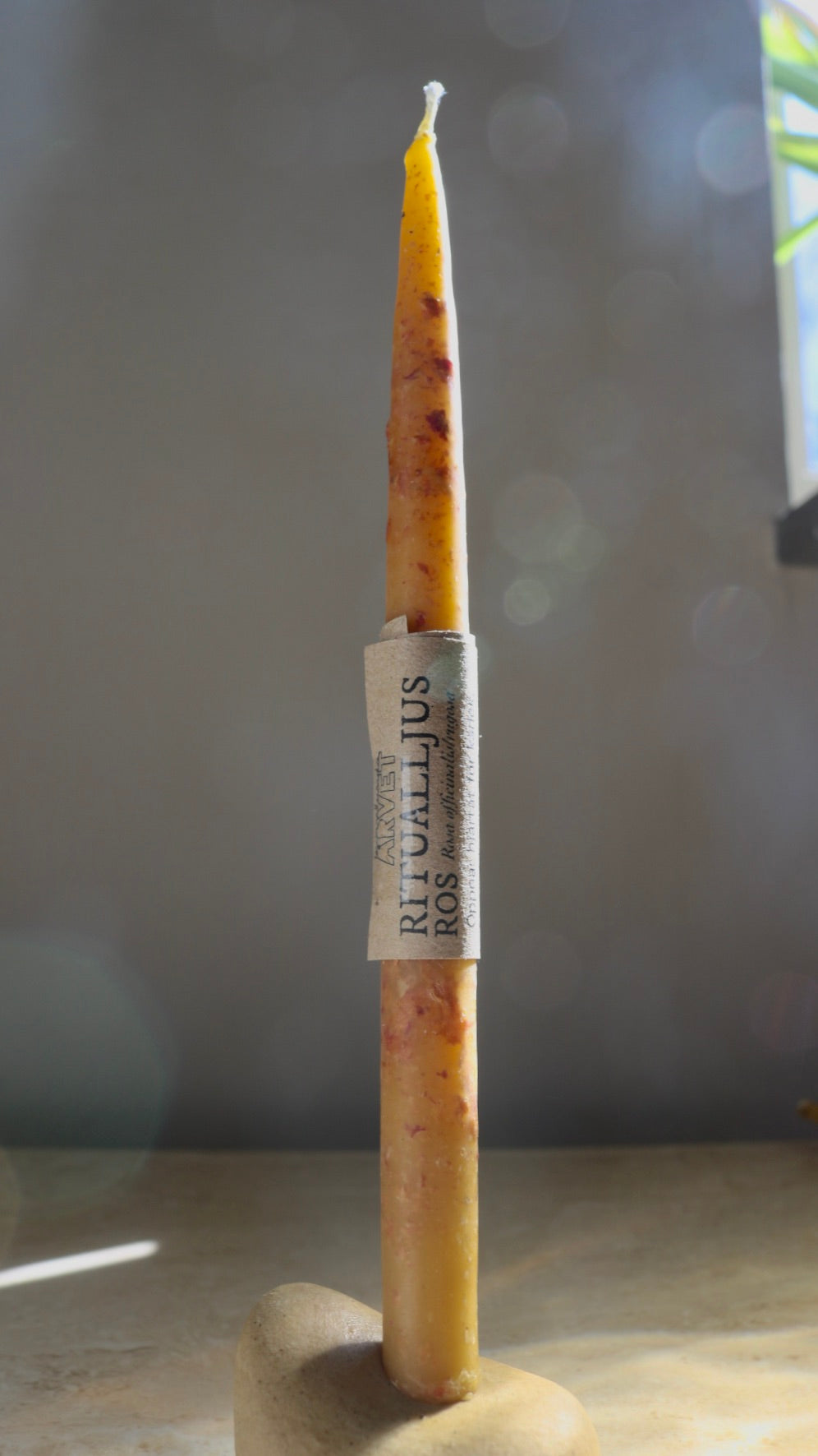Handcrafted Beeswax Ritual Candle - Rose