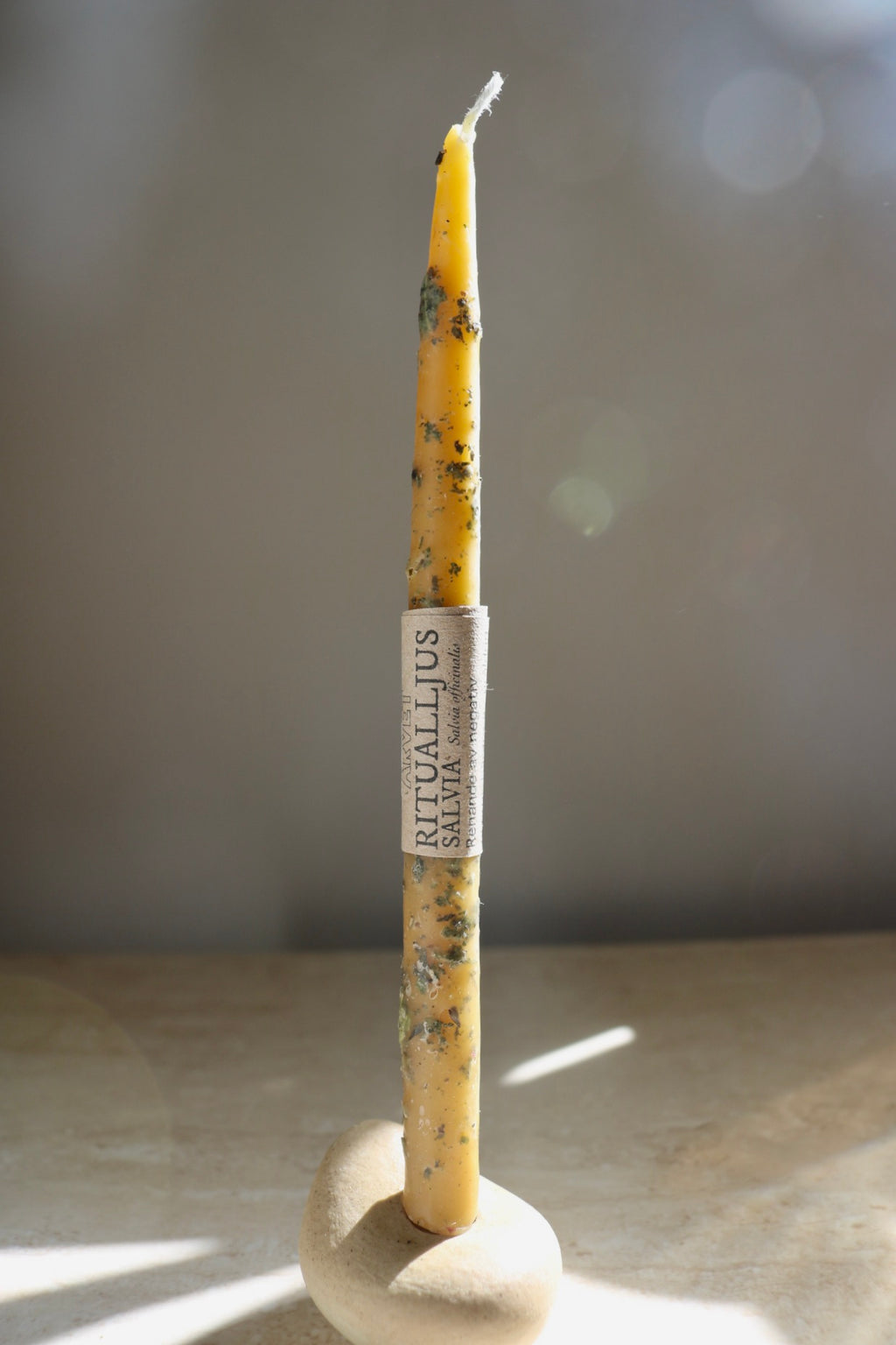 Handcrafted Beeswax Ritual Candle - Sage