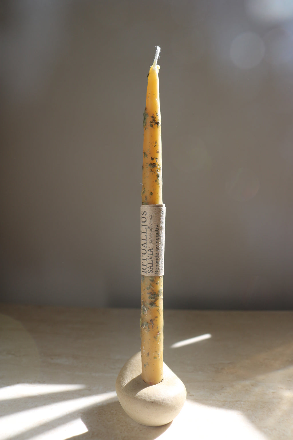 Handcrafted Beeswax Ritual Candle - Sage