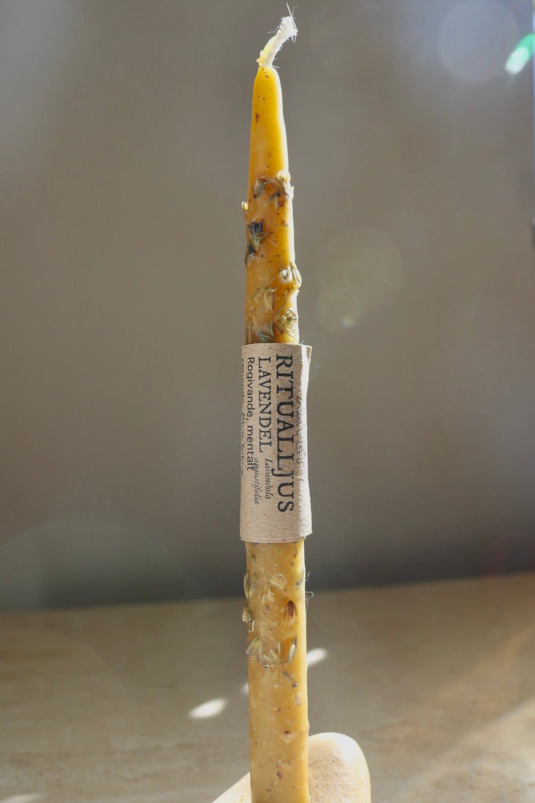 Handcrafted Beeswax Ritual Candle - Lavender